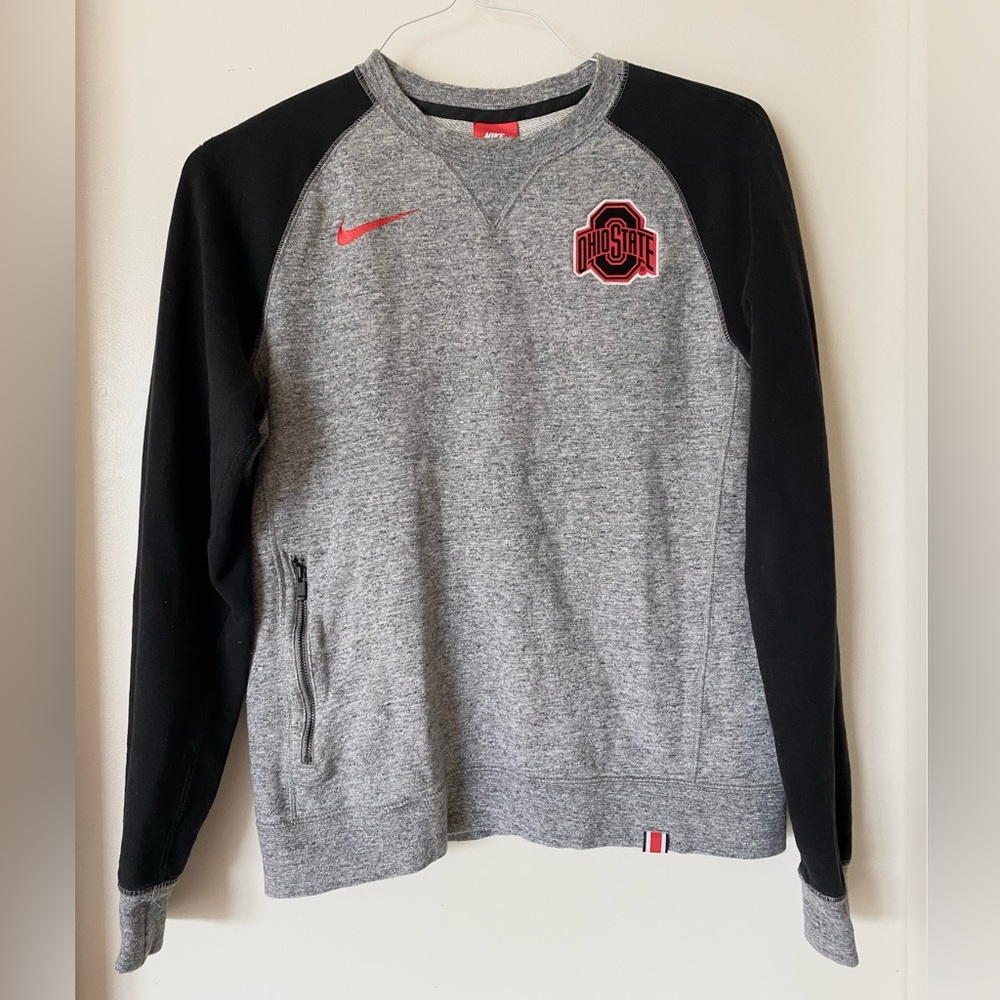Nike Ohio State Buckeyes Heathered Gray/Black Pullover Sweatshirt